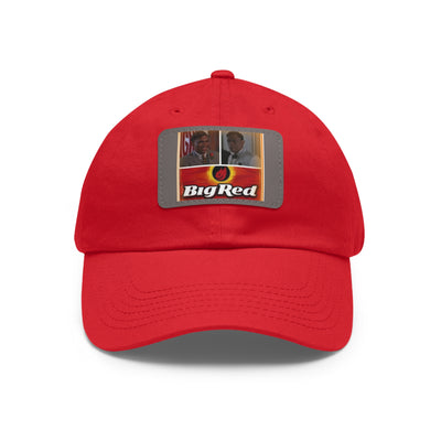 Big Red Hat with Leather Patch