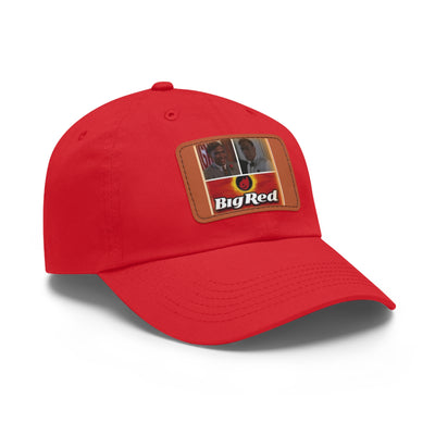 Big Red Hat with Leather Patch