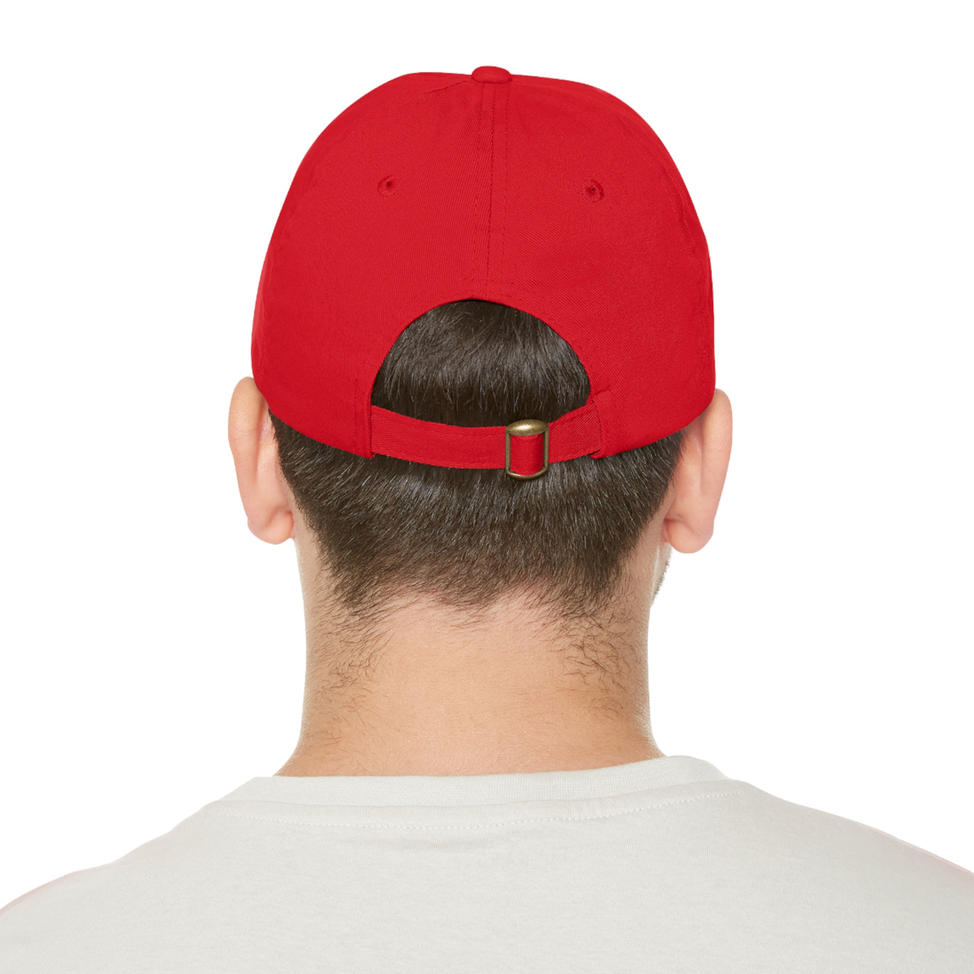 Big Red Hat with Leather Patch